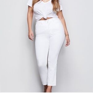 Good American Curve White Straight Jeans . Size 24